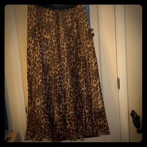 Sheer maxi skirt leopard print